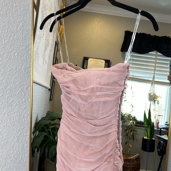 House of CB 'Julianna' Blush Strapless Ruched Midi Dress NWOT - Picture 11 of 12